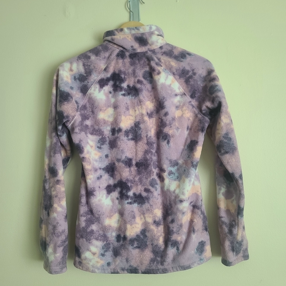 Eddie Bauer Jacket Purple Tie Dye Raglan Sleeve 1/4 Zip sz m - Picture 2 of 7